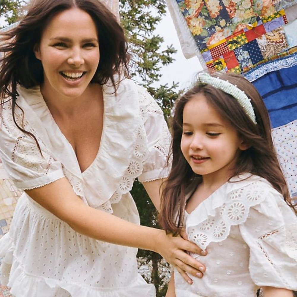 Size M Anthropologie Forever That Girl Lacy Ruffled Wrap Blouse Style N - Picture 9 of 9